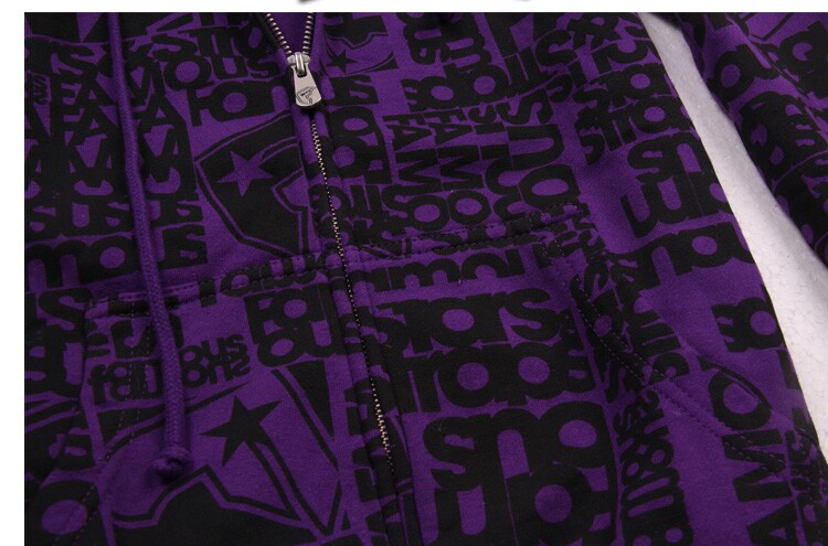 Score This! Luxe Purple Print Fleece Hoodie – Exclusive Foreign Trade Steal - Detail image 4