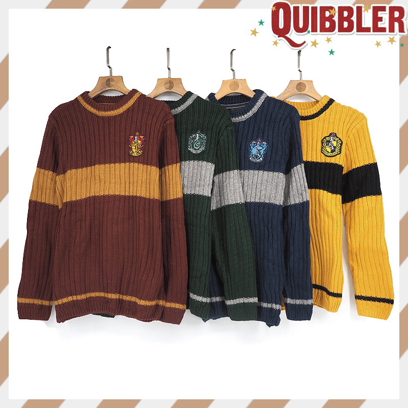 Harry Potter Warner Official Export Uk and Us House Crest Color Block Knit Sweater