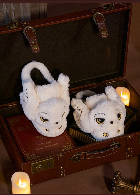 Harry Potter Merchandise Harry Potter Official Warner Owl Hedwig Autumn and Winter Plush Cotton Slippers