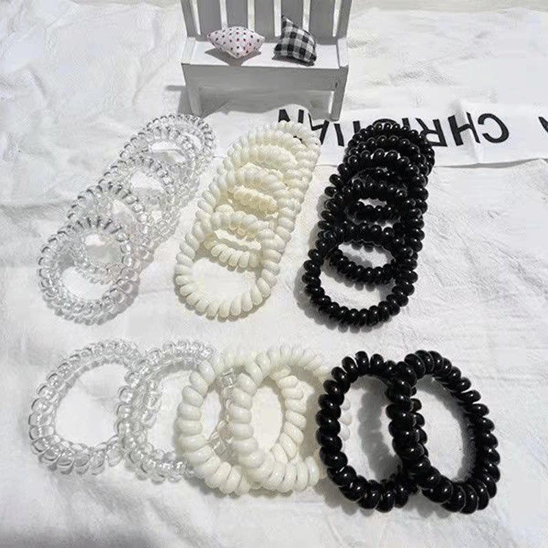 Classic high elastic no-mark durable frosted telephone line hair ring high elastic leather fascia women Zine hair rope head finishing temperament-Taobao