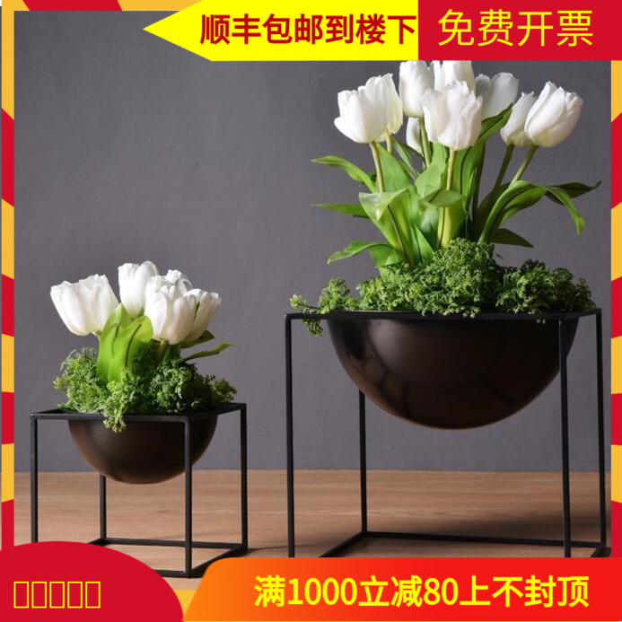 Fields Garden Iron Art Flower Pots Cultivation Solid Wood Flower Boxes Flower Racks Flower Racks Flower Racks Outdoor Gardening Flower Boxes Flower Slots