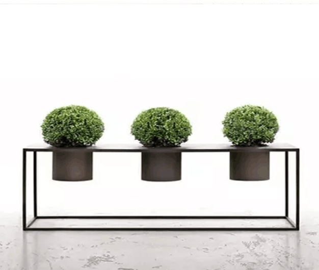 Garden Wrought iron flower pot planting solid wood flower box Flower stand Flower stand flower device outdoor gardening flower box flower trough