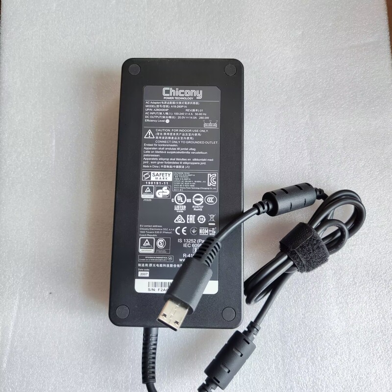Scratched Original Qunguang A18-280P1A Msi Ge66 Gp76 Charger 280W Square Port 20V14A