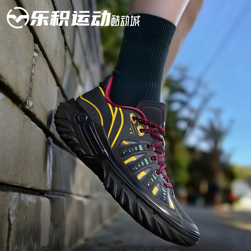 Leji Sports Lining Li-Ning Jie'Ao 2 Black Mist Black-Yellow Low-Top Practical Basketball Shoes Abfv013-5