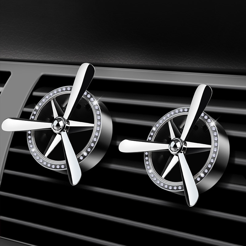 车载香水空军一号汽车香薰空调出风口风扇旋转车内饰品摆件装饰用