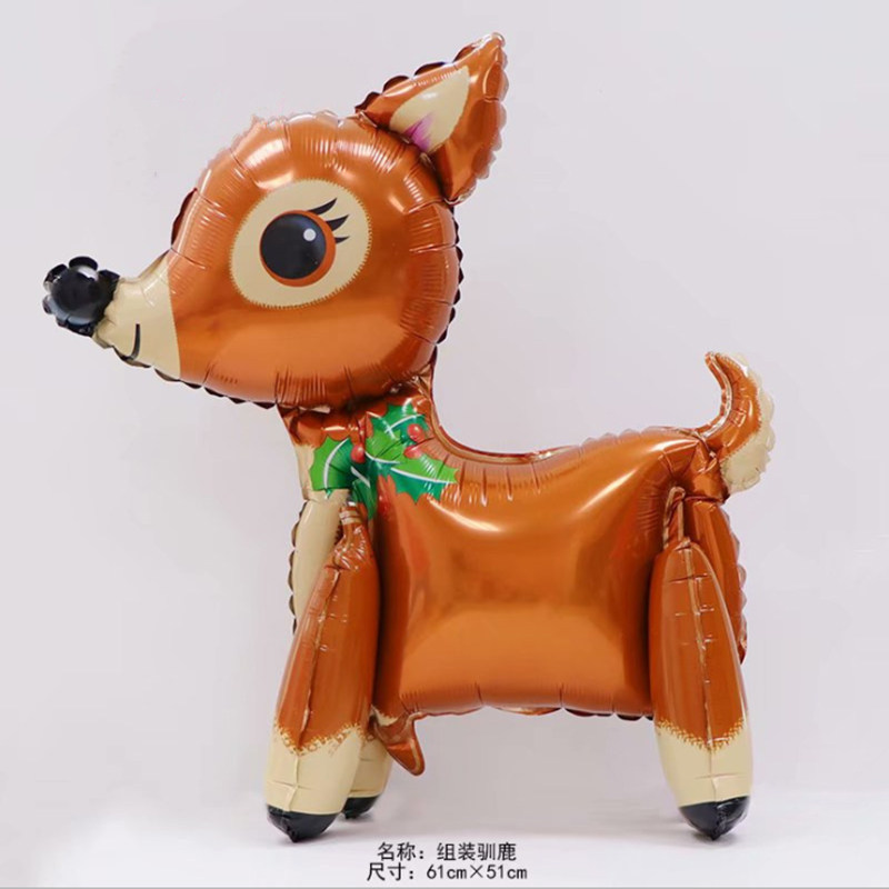 3D Stereo Elk Aluminum Film Balloon Cartoon Assembly Elk Deer Toy Balloon Baby Birthday Party Decorative Balloons