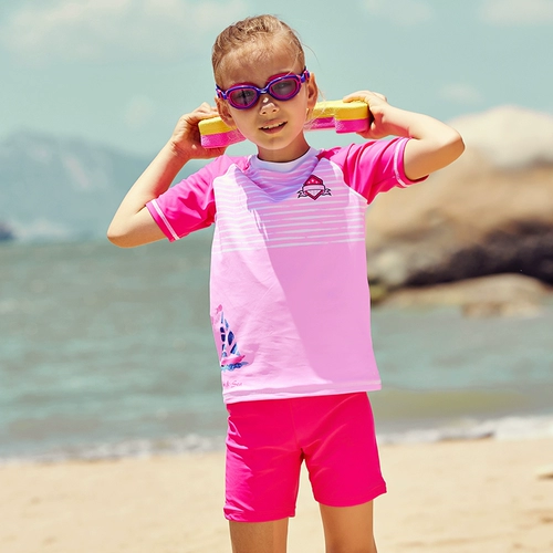 Детский раздельный быстросохнущий мультяшный купальник подходит для мужчин и женщин, защита от солнца, подходит для подростков