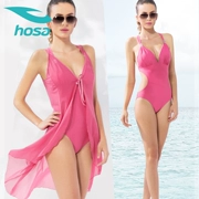 Áo tắm tam giác Hosa Siamese Phụ nữ ngực nhỏ bảo tồn Bụng thon gọn Slim Sexy hở lưng Veil Set hai mảnh - Bộ đồ bơi hai mảnh