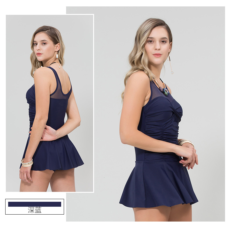 Hosa Hosa kiểu váy mới một mảnh áo tắm nữ nóng bỏng gợi cảm vòng thép bảo thủ tụ tập che bụng áo tắm mỏng - Bộ đồ bơi One Piece áo bơi liền thân dài tay