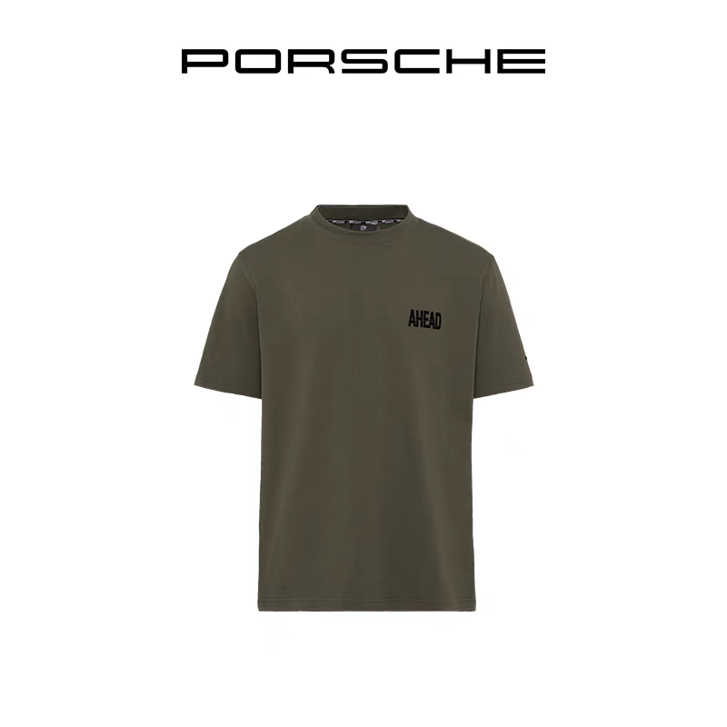 Porsche Ahead Series Men's T-Shirt Summer Loose Short-Sleeved Round Neck T-Shirt