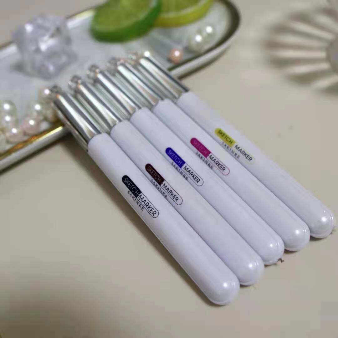 Sachili Colour Eye line Pen waterproof without fainting hard head fine hair brown Eye line white purple blue fluency