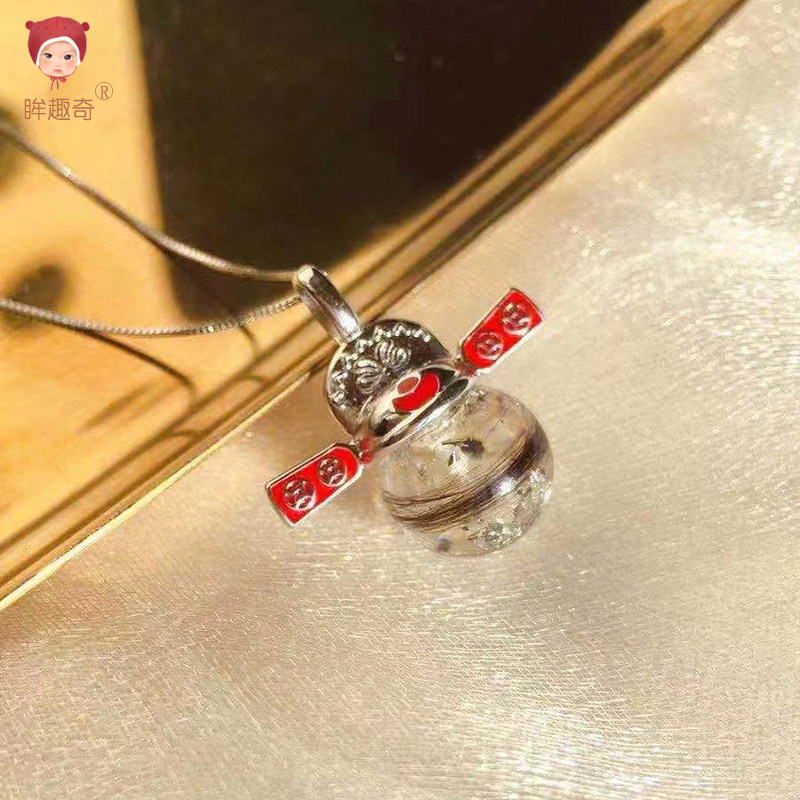 Male and female baby full moon fetal hair souvenir Bao Mom gift diy sterling silver breast milk crown crown hair pendant homemade
