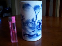 Kangxi blue and white ultra-fine road red Deer small pen holder