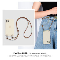 Applicable to iPhone12mini oblique leather lanyard mobile phone case Apple 11promax set shoulder backpack female