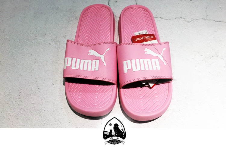 Puma Popcat Hummer Laser Phản quang 3M Đen Trắng Trắng Trắng Hồng Đen Đàn ông và Phụ nữ Dép chống nước 360265 - Dép thể thao