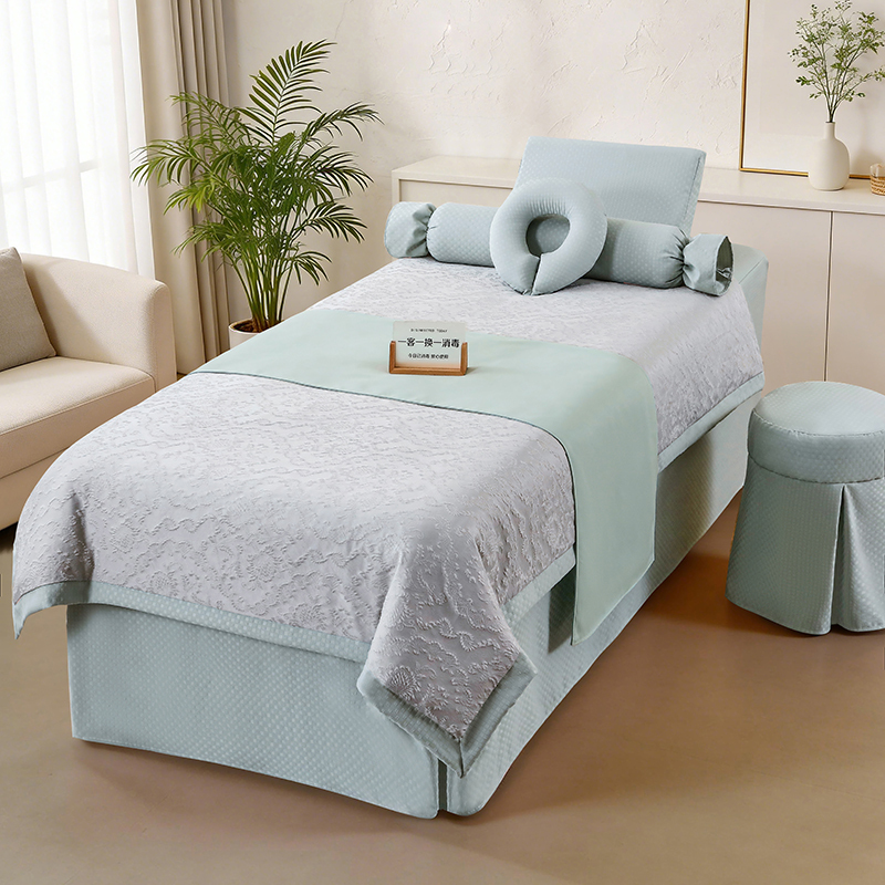 Luxury Four-Piece Beauty Bed Cover Set, Direct Sales from the Manufacturer for Beauty Salons, Massage Therapy, Head Therapy, and Plastic Surgery Hospitals