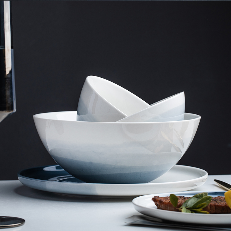 Mystery European ceramic plates pasta dish beefsteak plate SaPan disc ins soup bowl dish bowl
