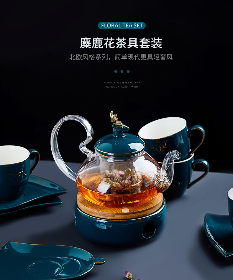 Nordic afternoon tea cups, coffee cups, small European - style key-2 luxury pottery cups and saucers suit household British contracted tea water