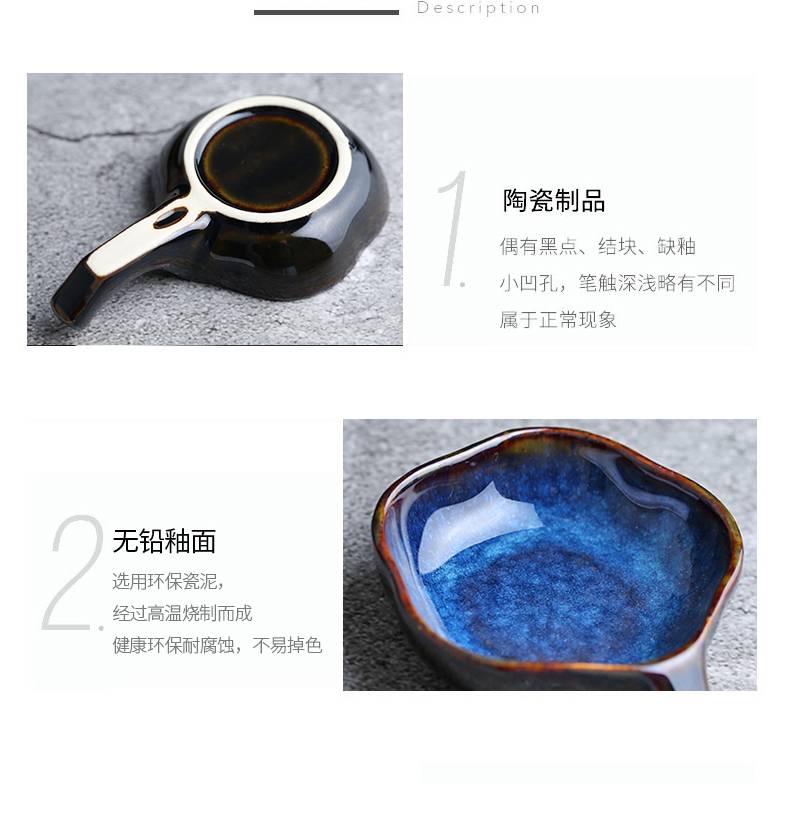 Mystery Japanese creative ceramic household utensils variable glaze restoring ancient ways the cat 's eye blue glazed bowl flavour dishes cup spoon