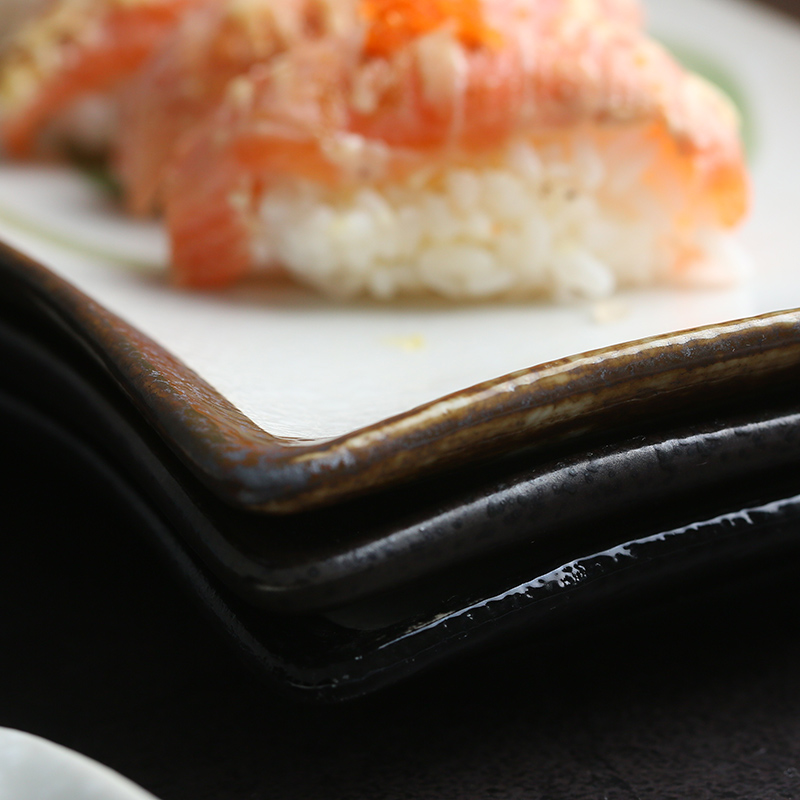 Mystery of Japanese restaurant creative move characteristics of ceramic tableware dish plate rectangular plate sushi plate home plate