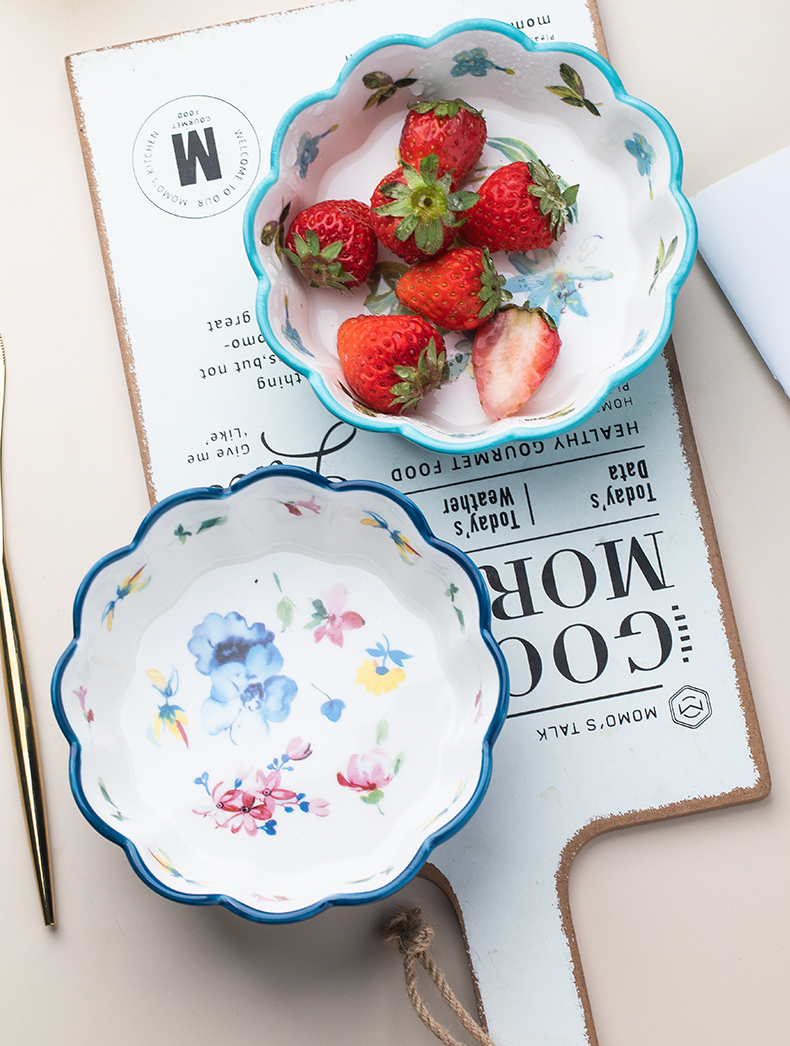 Fruit dessert salad bowl, lovely ins creative web celebrity ceramic bowl rainbow such as bowl character of the four seasons jobs household utensils