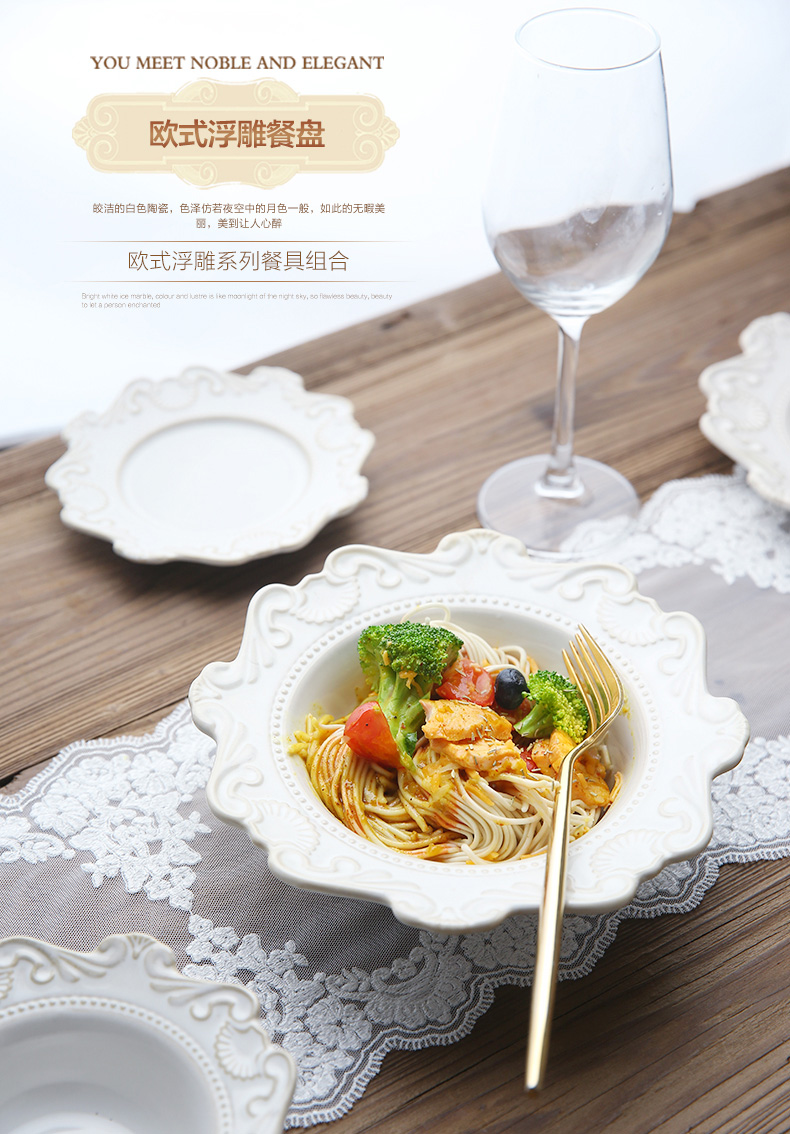 Mystery anaglyph ceramic tableware ceramic creative household food dish restoring ancient ways continental food dish bowl of noodles in soup bowl