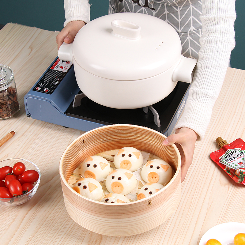 Steamer double crock pot stew household flame steamed dumplings soup cooked porridge Chinese multi - function dual ceramic casserole