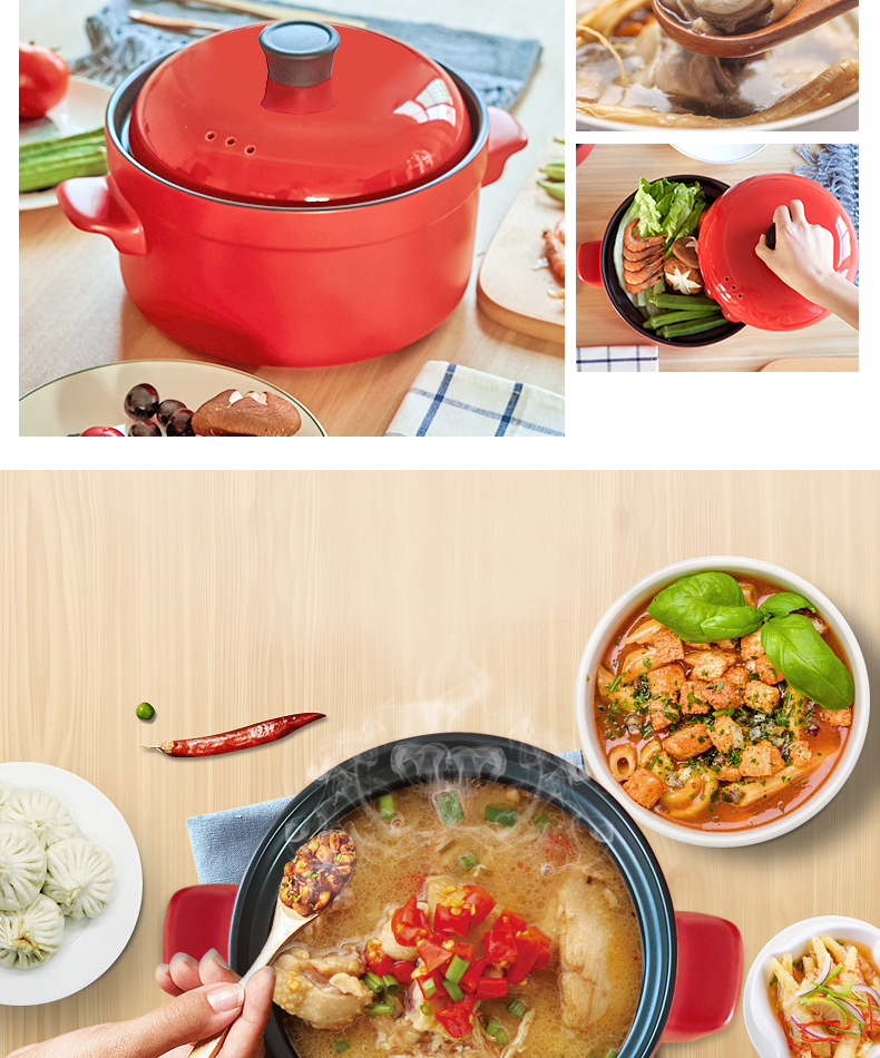 Casseroles, high temperature resistant stew boil porridge health ceramic casserole crock stew stew flame household gas simmering