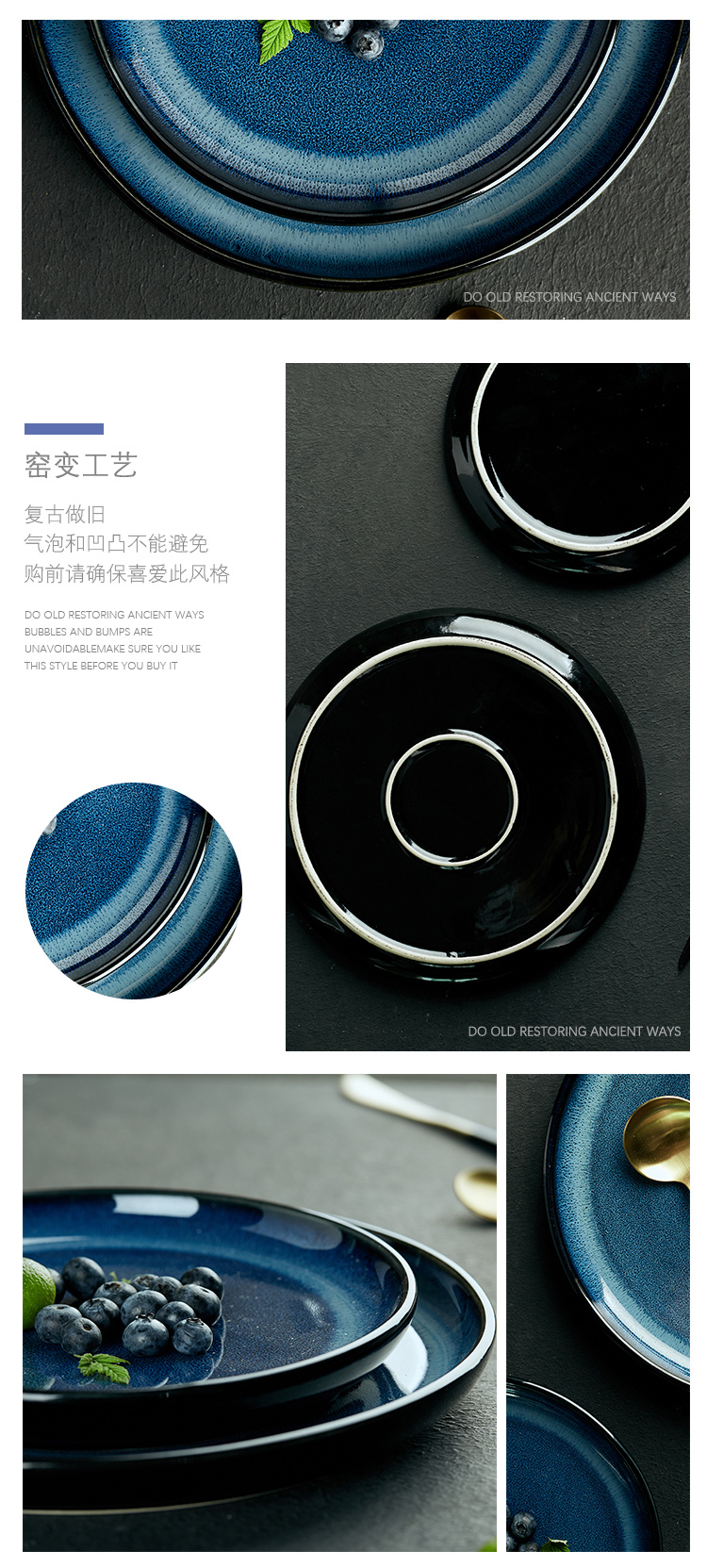 Mystery west pot pan cake for dessert plate tableware steak plate flat ceramic plate creative dishes home for breakfast