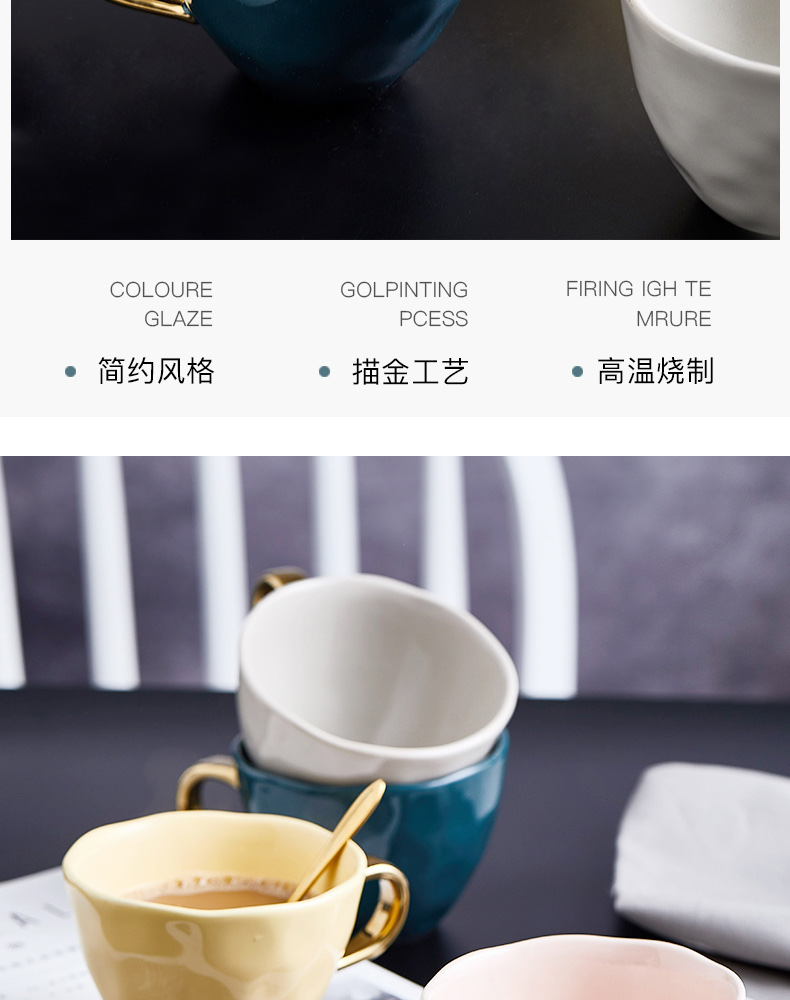 Light the key-2 luxury of up phnom penh coffee cup move girl pure color ceramic European web celebrity ins teacup glass mugs