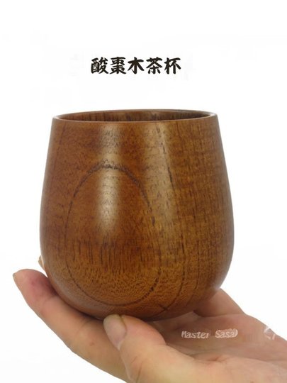Fabrik aus massivem Holz, japanischer Massivholz-Big-Bauchbecher, Teetasse im japanischen Stil, Holzbecher, Wasserbecher, Weinbecher, besonderes Restaurant, Restaurant