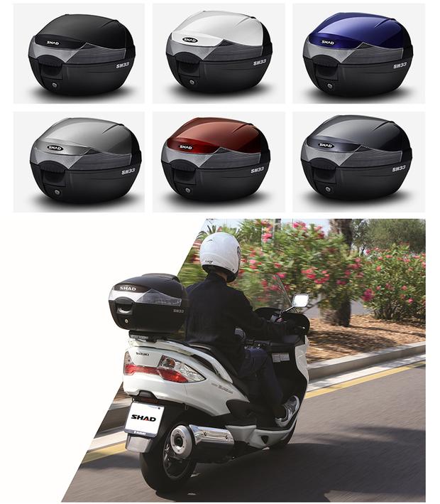 Đuôi xe máy Apulia srmax300 SHAD39 hộp đuôi aprilia nhập Xiade 33 khung đuôi hộp - Xe gắn máy phía sau hộp cốp đựng đồ xe máy