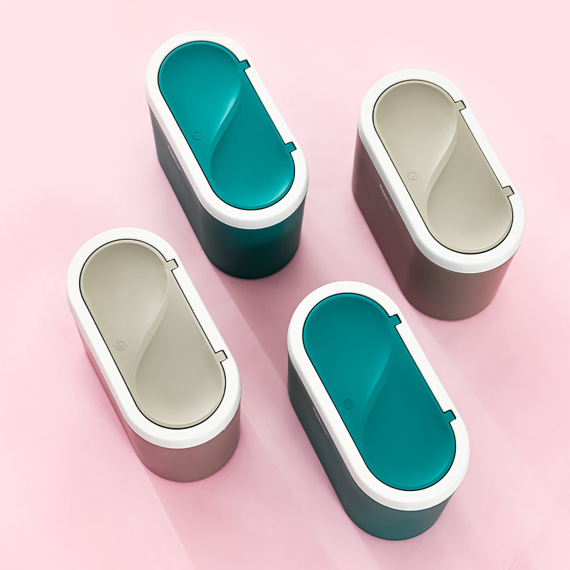 Bedside small trash can desktop mini car storage bucket with lid cute girl bedroom household small paper basket table