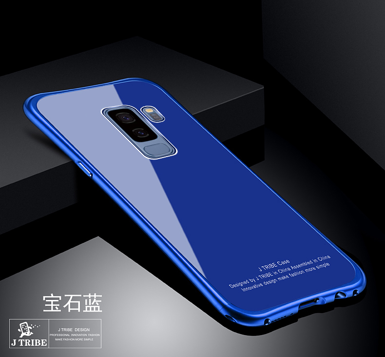 iy Rainbow Aluminum Metal Frame 9H Tempered Glass Back Cover Case for Samsung Galaxy S9 Plus & Galaxy S9