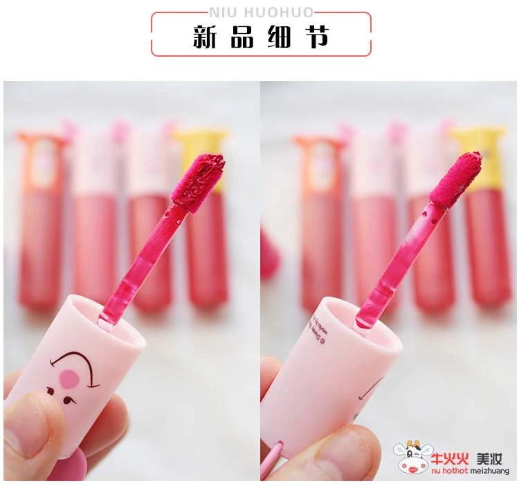 Hàn Quốc Etude house Etude House 19 Year of the Pig Disney Giáng sinh phiên bản giới hạn lợn môi son bóng - Son bóng / Liquid Rouge