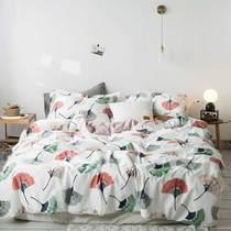 (total) retro crummy floral art small frescoed field rural pure cotton bed three sets of four pieces