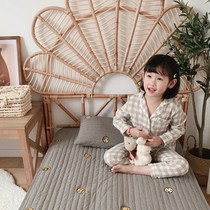 ins Han style minimalist color loom embroidered pure cotton washed cotton bed cover three sets bed linen nap blanket summer quilt cushion