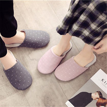 (total) cotton tug slippers male and female full cotton cross double layer yarn home shoes