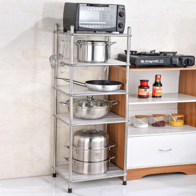 Kitchen rack floor-to-ceiling multi-layer stainless steel home Daquan floor-to-ceiling storage rack sundries storage rack put pot rack