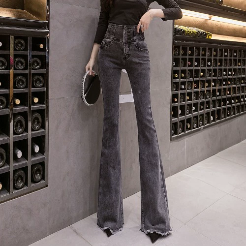 Эластичный мегафон, осенние джинсы, штаны, леггинсы, высокая талия, в обтяжку, по фигуре