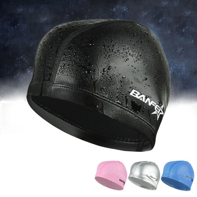 Swimming cap men and women CUHK Silicone Gel Swimming Long Hair Waterproof ear PU Large size Adult not Leehead Professional swimming cap