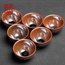 Fujian Yang pure handmade Partridge six cups Jianzhan set Cup Master Cup ceramic tea cup gift box