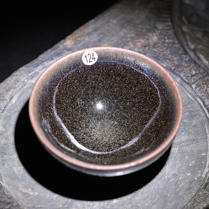 (Solitary hands) Chai burning Ukim Kin-to-master Cup No. 124 Artisanal Raw Mine Construction Yang Tianmu Retro Tea