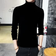 Của nam giới Slim Hàn Quốc Cao cổ Áo Len Hai Ve Áo Cổ Áo Màu Rắn Đáy Áo Tight Knit Áo Mùa Thu Mùa Đông Nam Mặc