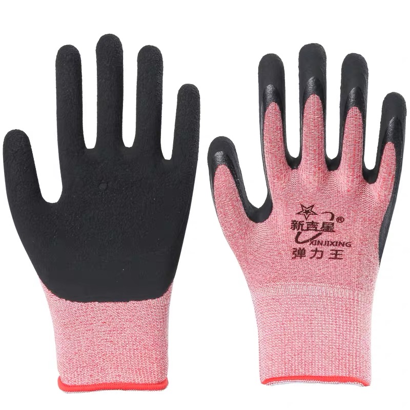 New gisei star elastic royal labor gloves durable high elastic pure rubber foaming abrasion-proof and anti-slip and breathable male and female protective thin
