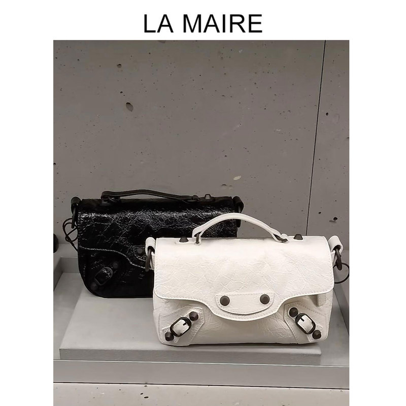 Hot Girl Le City Nano Flip-Top Bag with Burst-Patterned Sheepskin Crossbody Bag, Original New Mini Motorcycle Bag