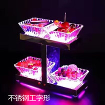 Bar KTV Stainless Steel Luminous Fruit Tray Six-Palace Lattice Tray Ware Large Luminous Fruit Tray Tea Table Tray