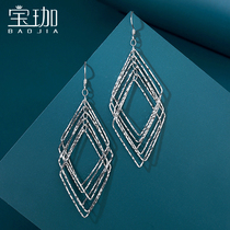 Diamond Pure Silver Earrings Woman 2022 New Tide Korea Temperament Net Red Earrings Unique Design Sensation Superior Ear Pendant