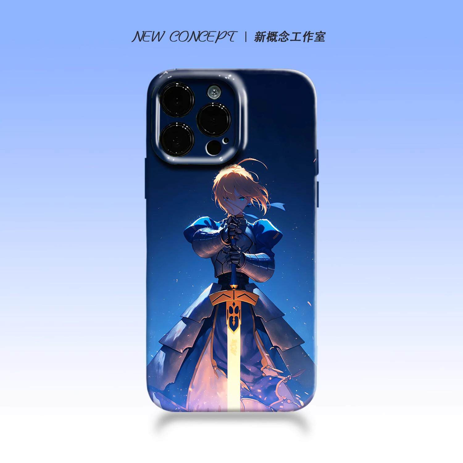 Fate/stay nightは、Apple、OPPO、Honor、Vivo、Xiaomi Plus、Huawei、iQOO、Redmi 16 Pro Max、およびiPhoneのフルカバーケースに対応しています。アルトリア・アーサー・ナイト、王飛林、ソフトコミックスタイル。