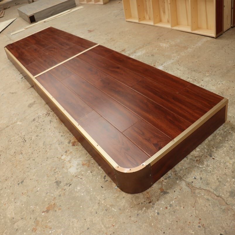 School podium platform steel podium step podium round corner front desk meeting room curved solid wood platform hotel
